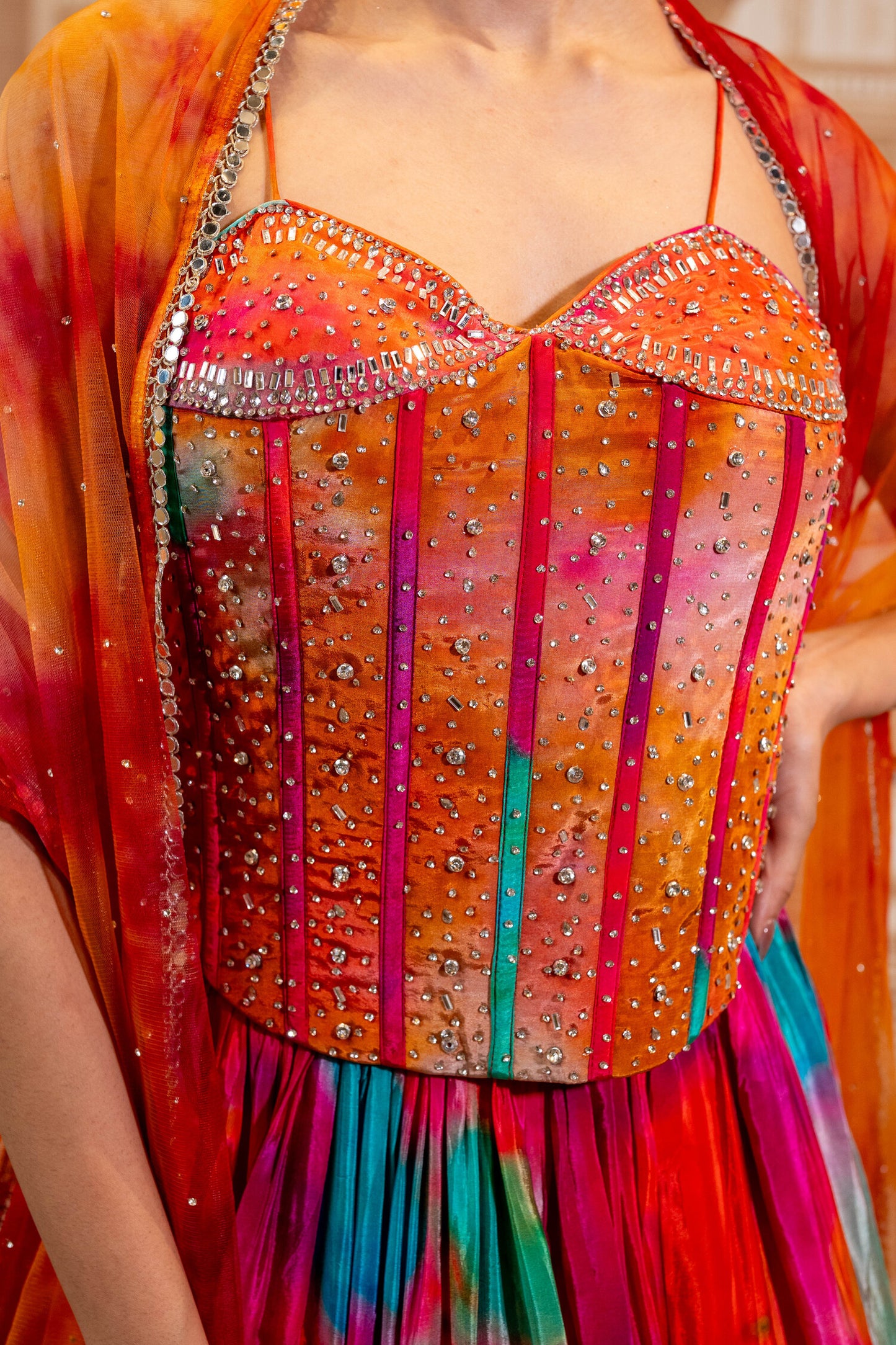 Wildfire Ombre Corset Lehenga