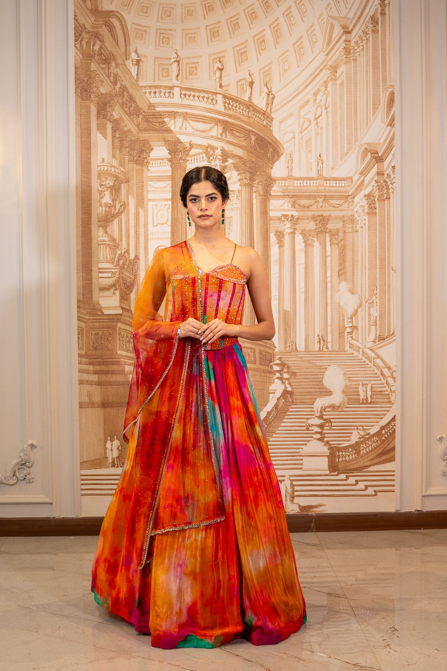 Wildfire Ombre Corset Lehenga