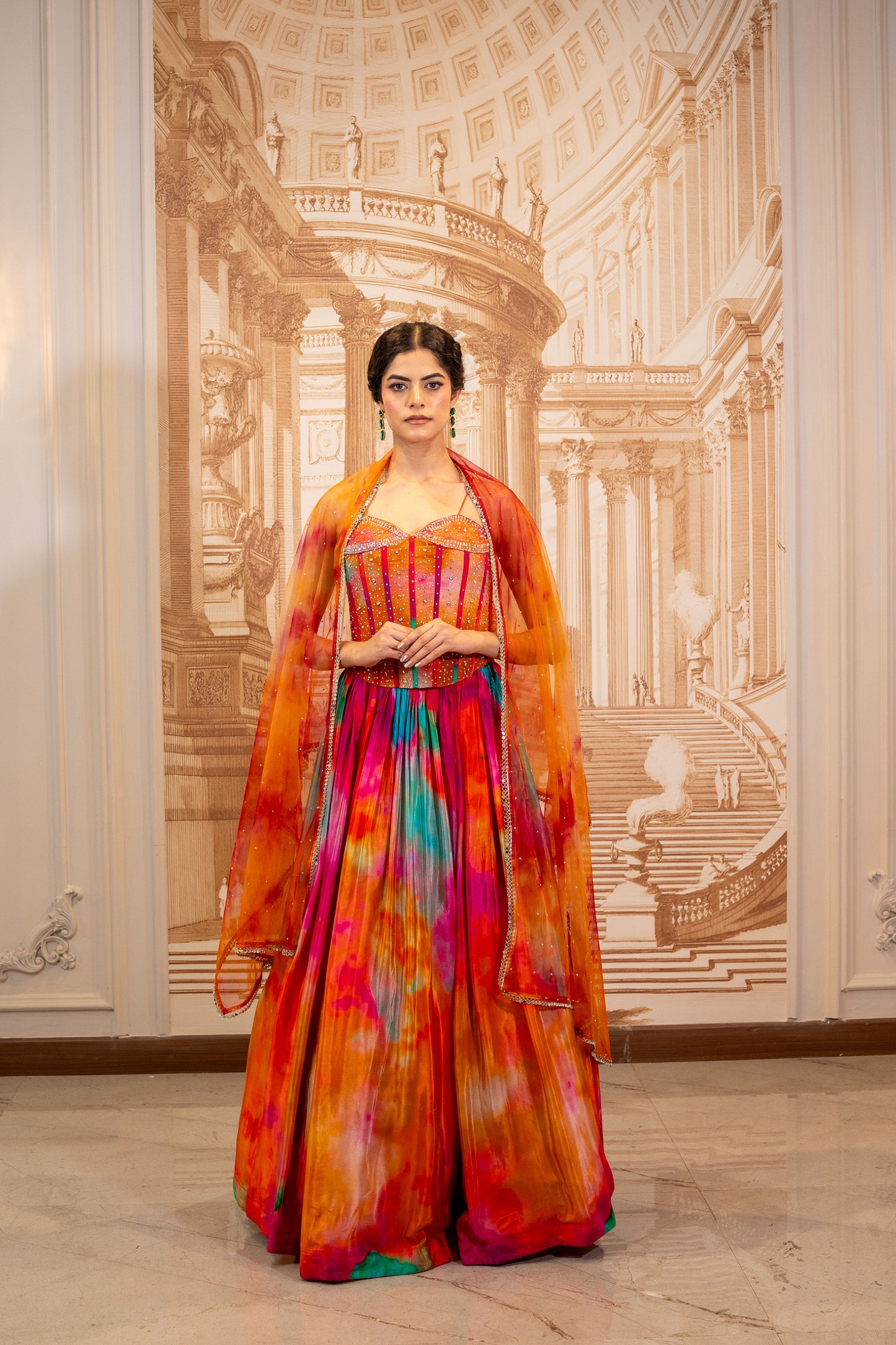 Wildfire Ombre Corset Lehenga
