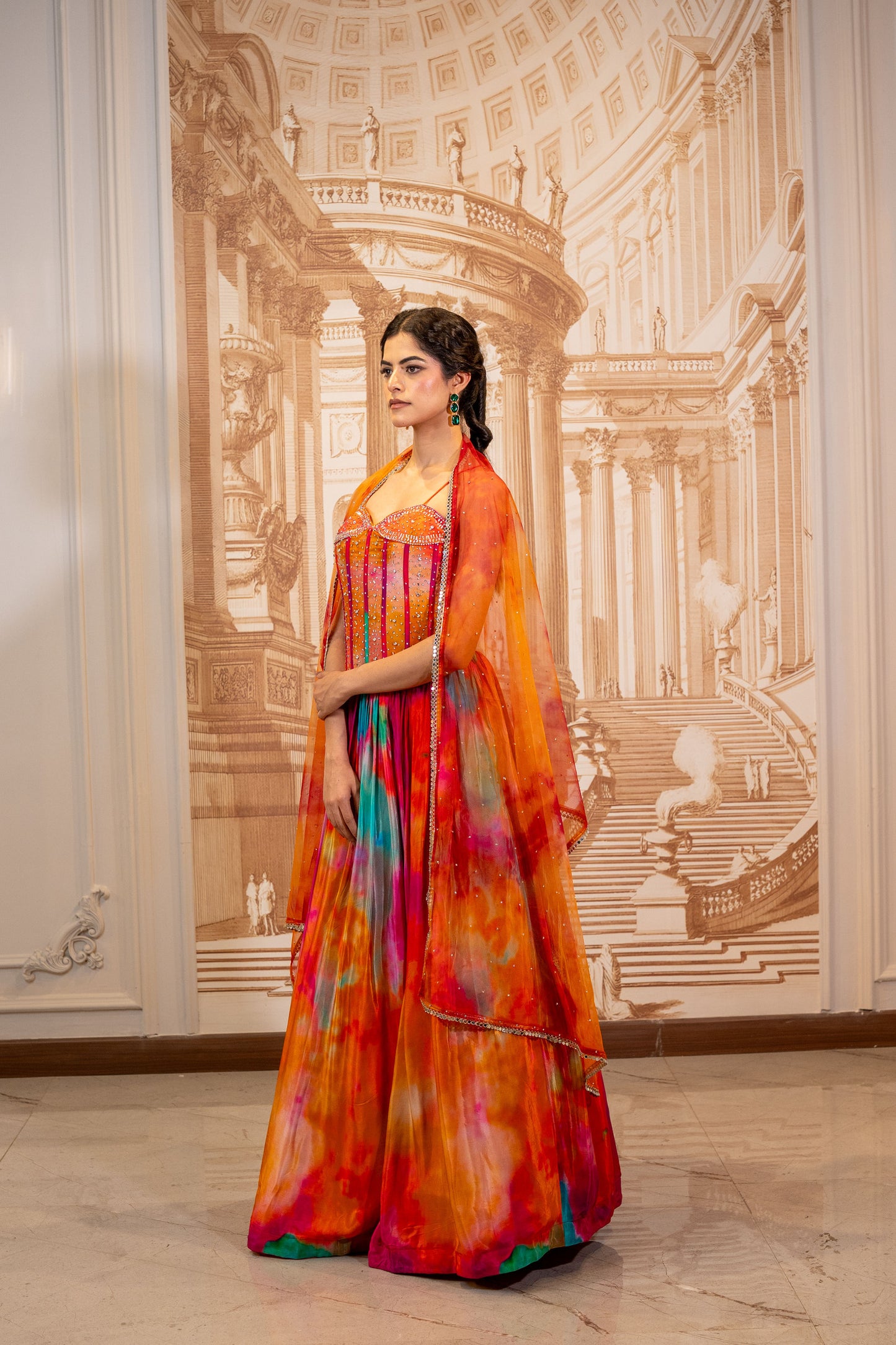 Wildfire Ombre Corset Lehenga