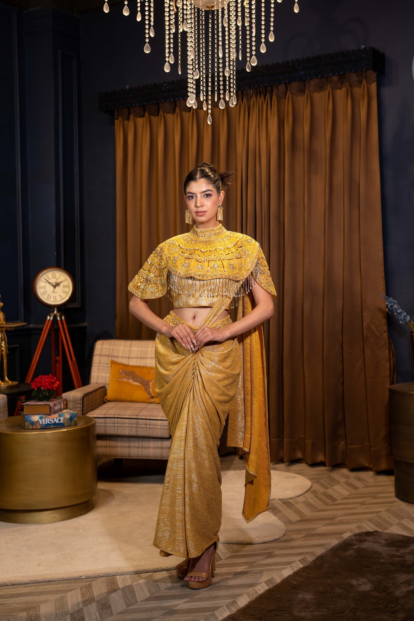 Gilded Sovereign Draped Saree