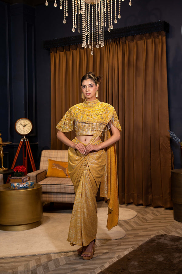 Gilded Sovereign Draped Saree