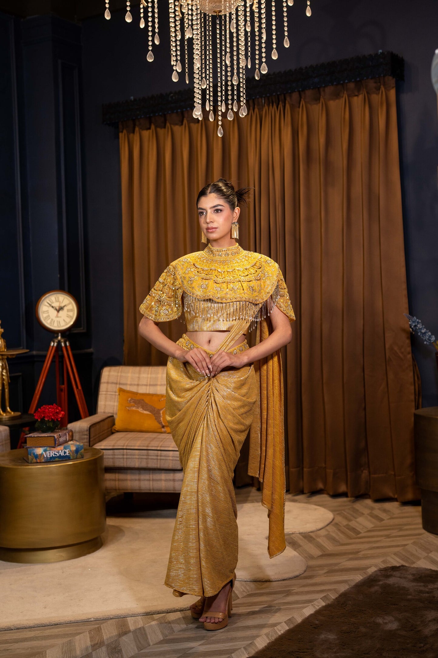 Gilded Sovereign Draped Saree