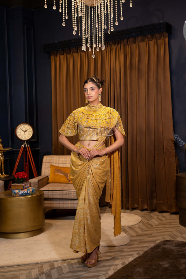 Gilded Sovereign Draped Saree