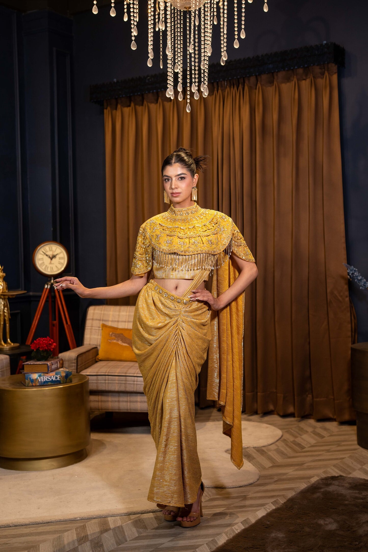 Gilded Sovereign Draped Saree