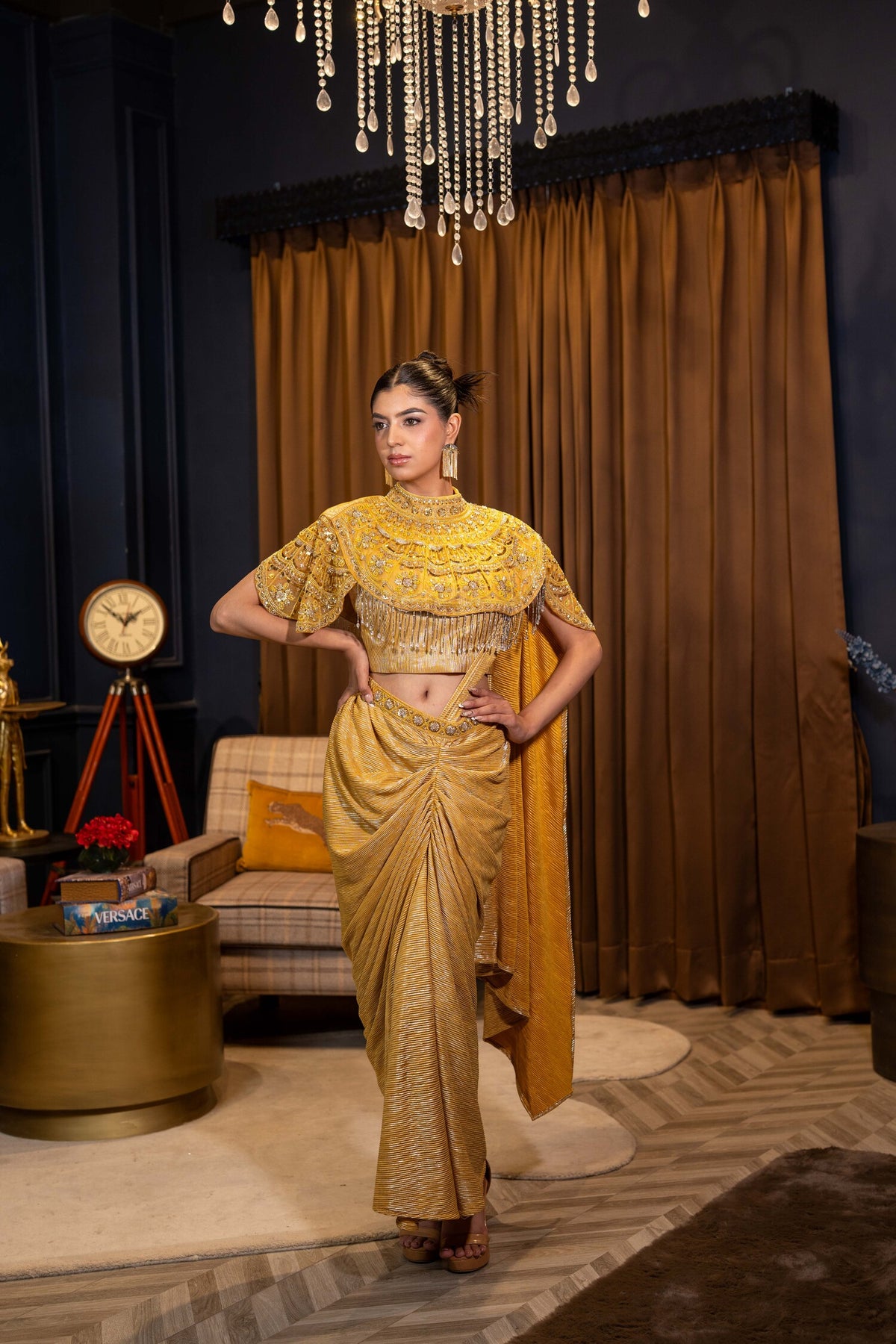 Gilded Sovereign Draped Saree