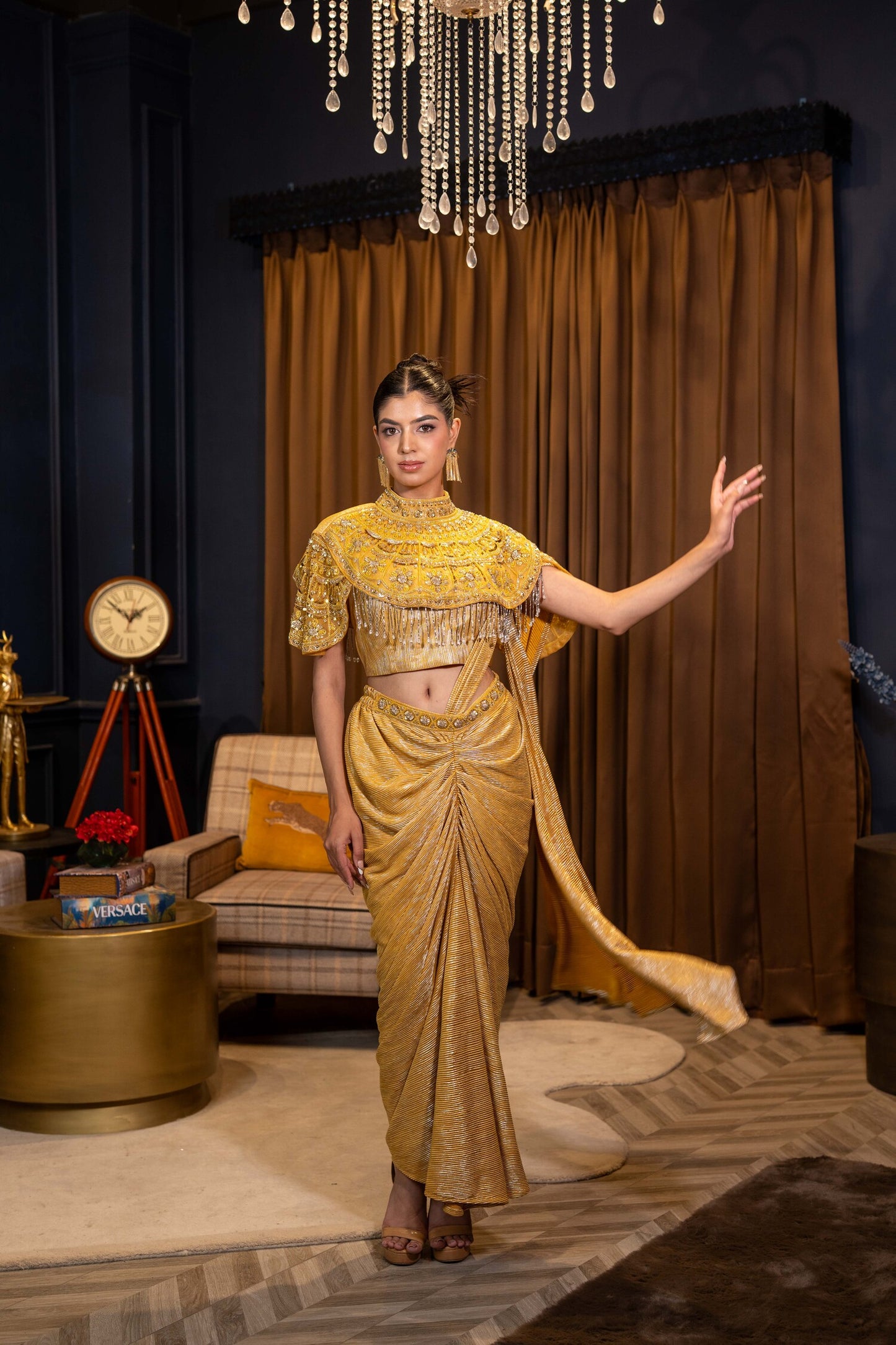 Gilded Sovereign Draped Saree