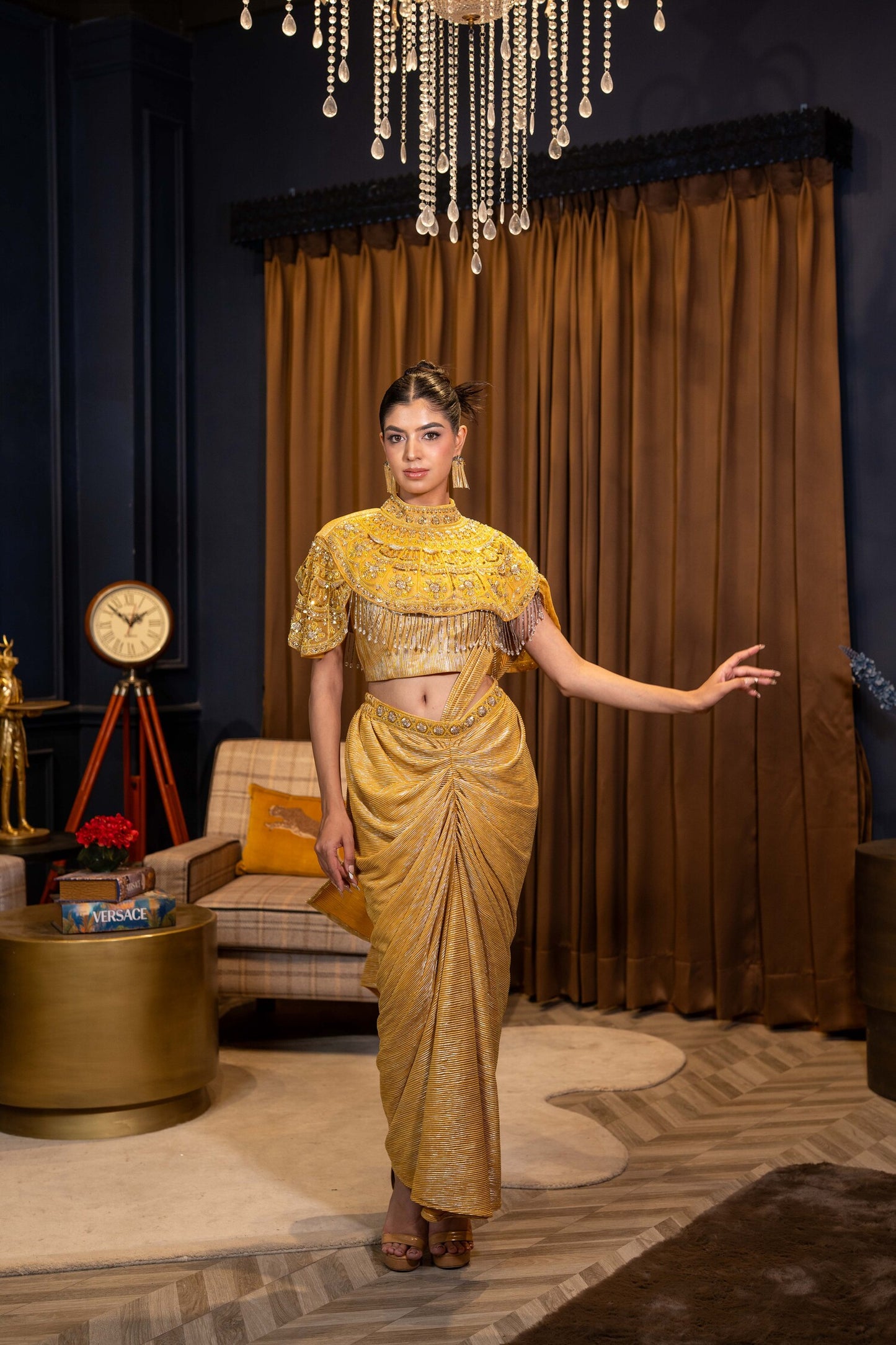 Gilded Sovereign Draped Saree