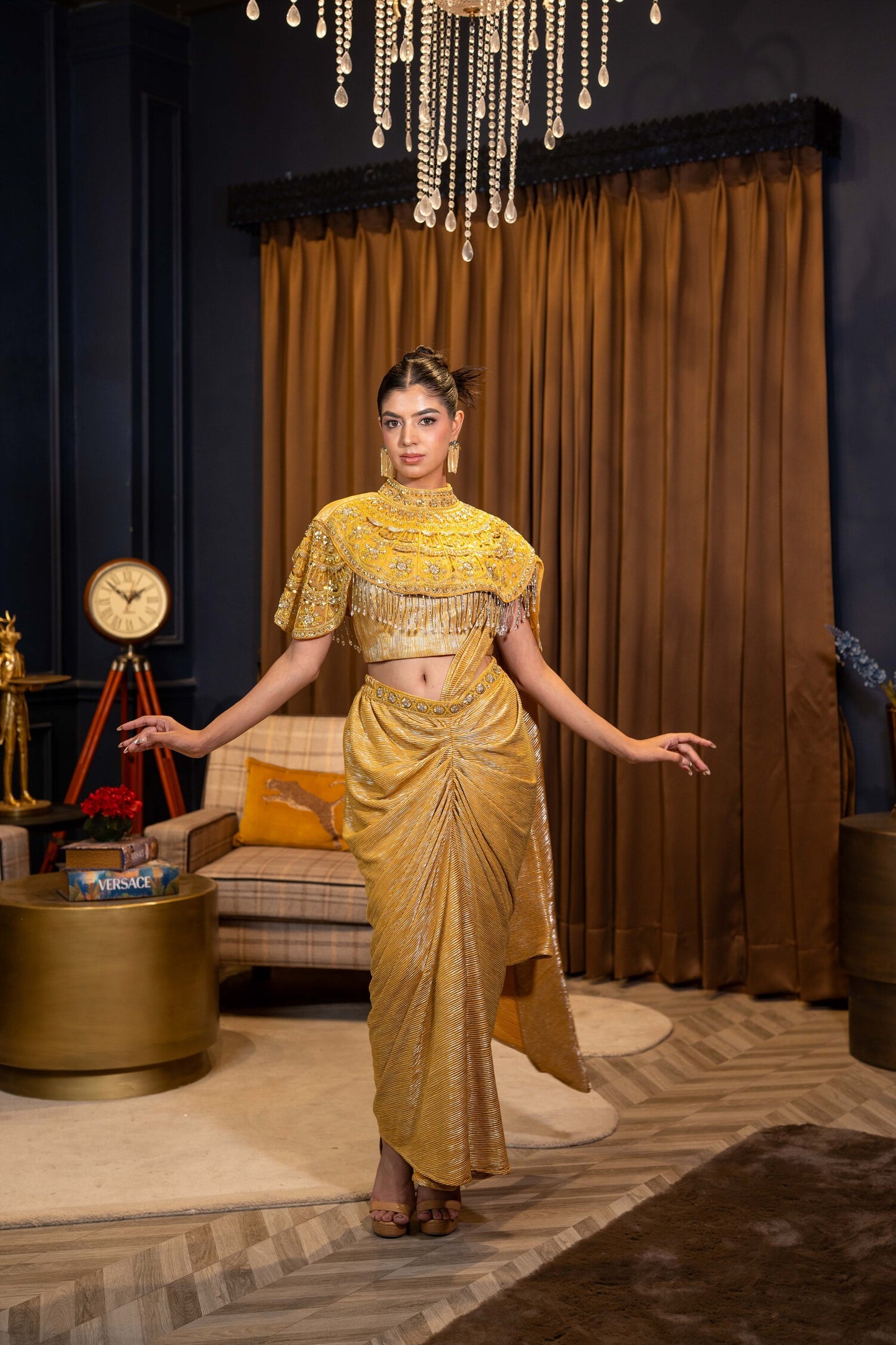 Gilded Sovereign Draped Saree
