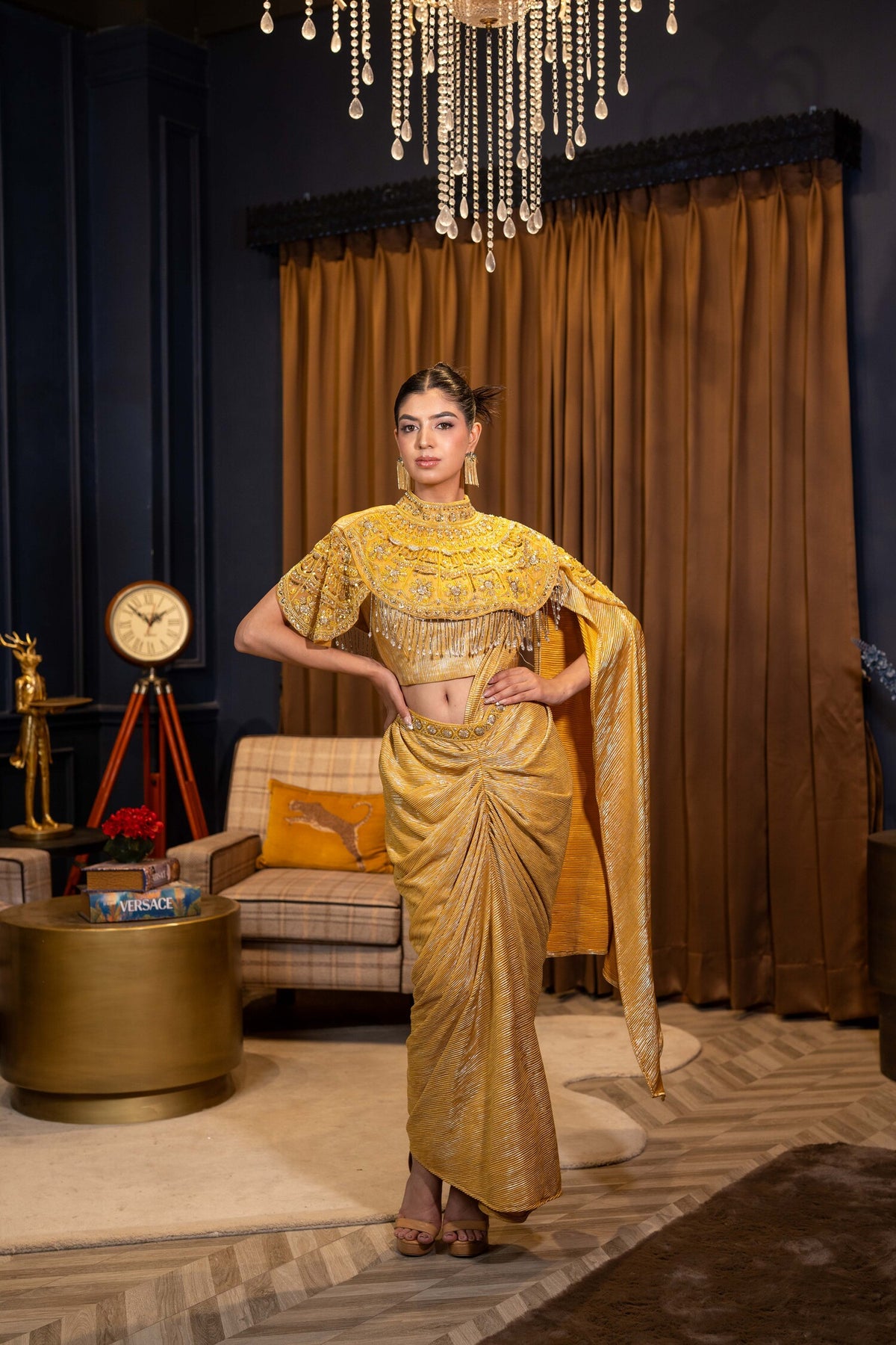 Gilded Sovereign Draped Saree