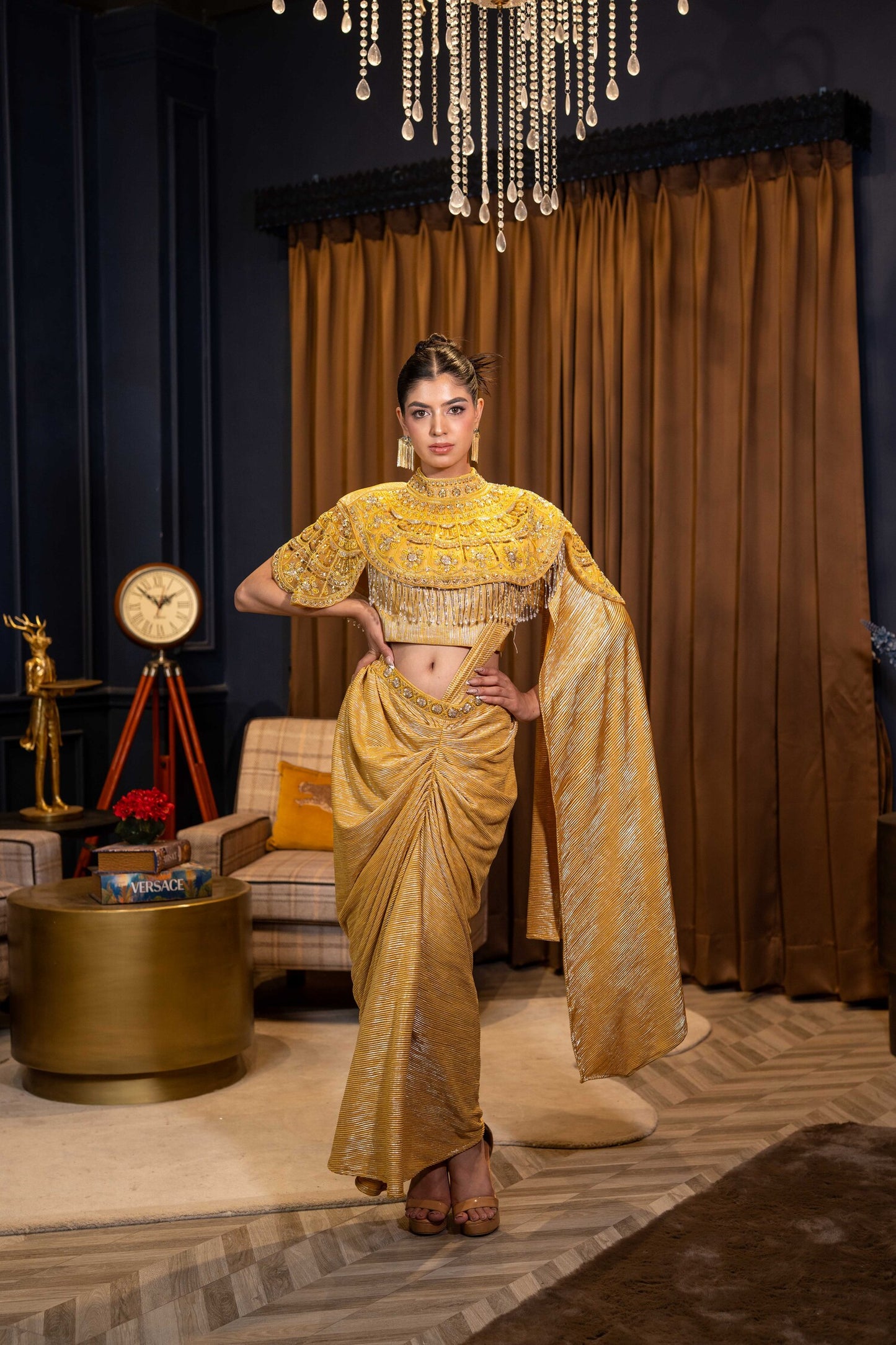 Gilded Sovereign Draped Saree