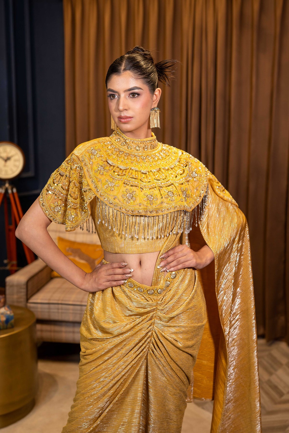Gilded Sovereign Draped Saree