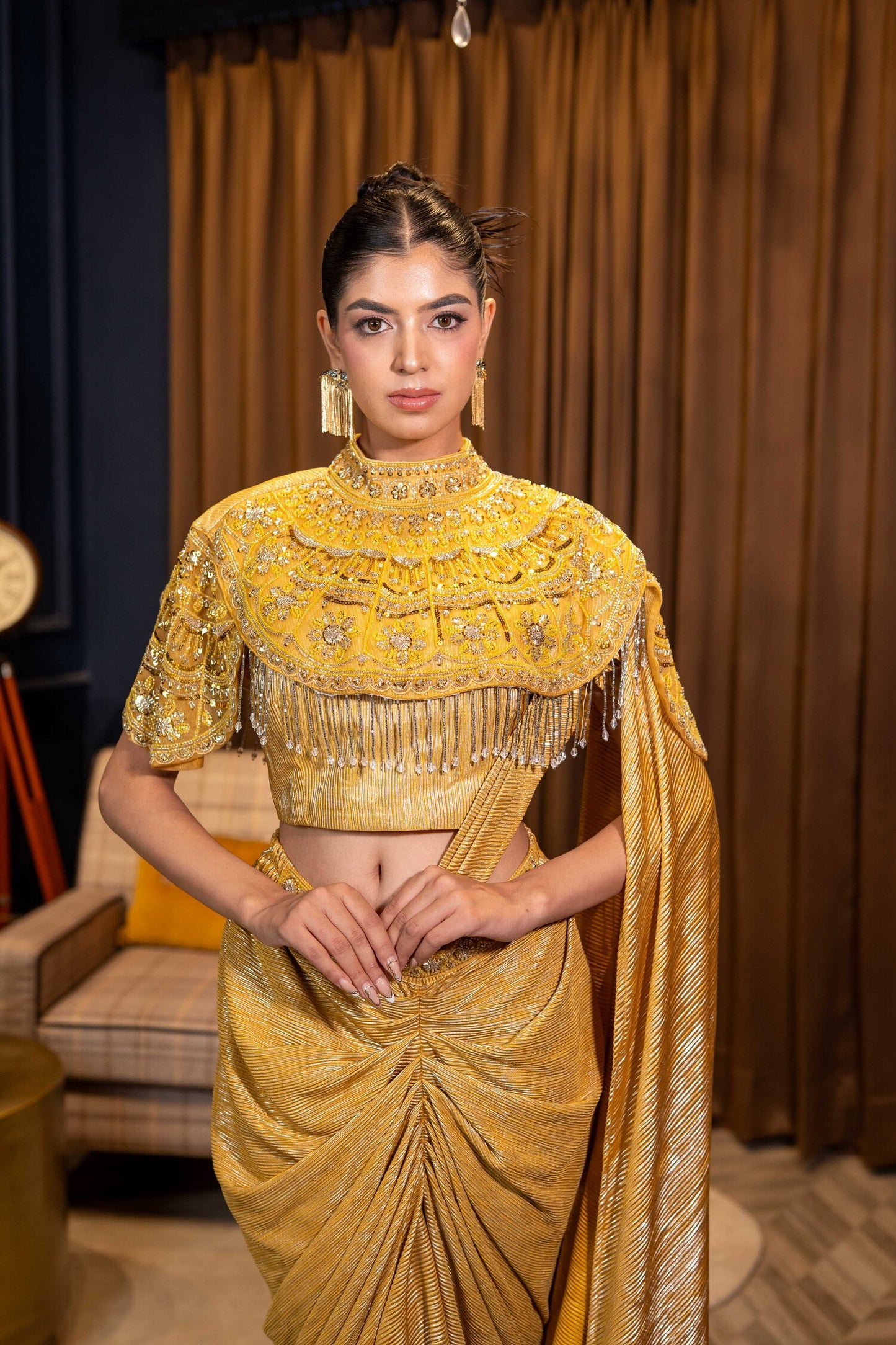 Gilded Sovereign Draped Saree