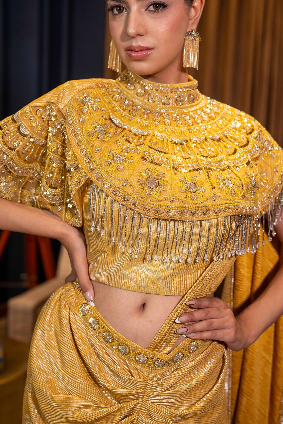 Gilded Sovereign Draped Saree