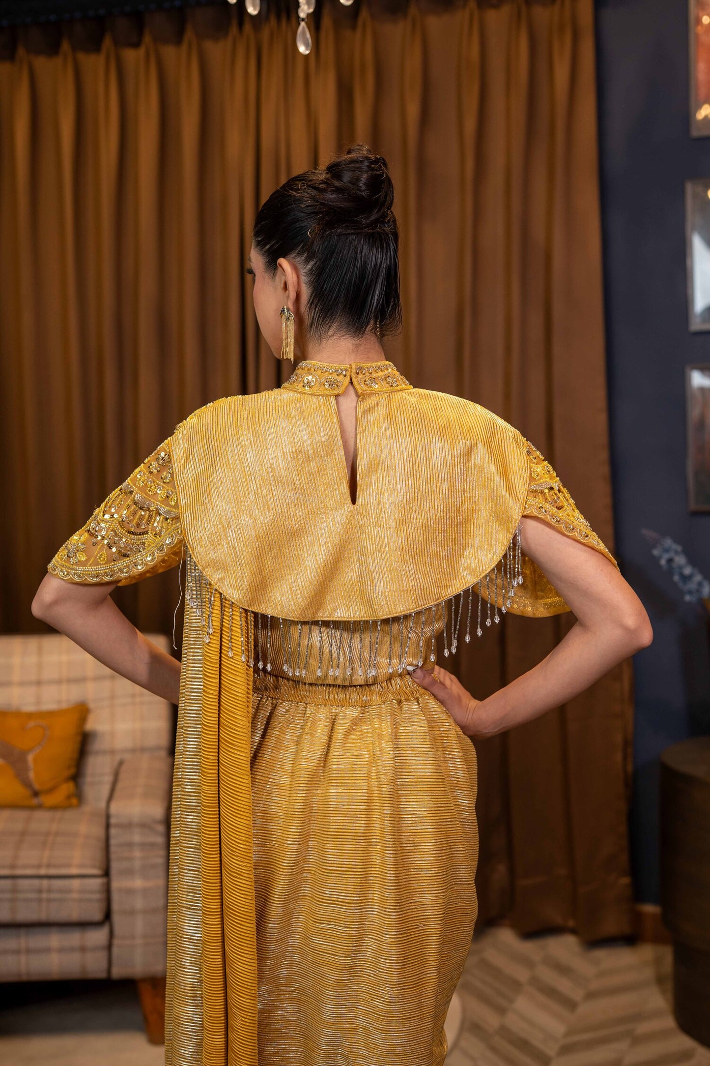 Gilded Sovereign Draped Saree