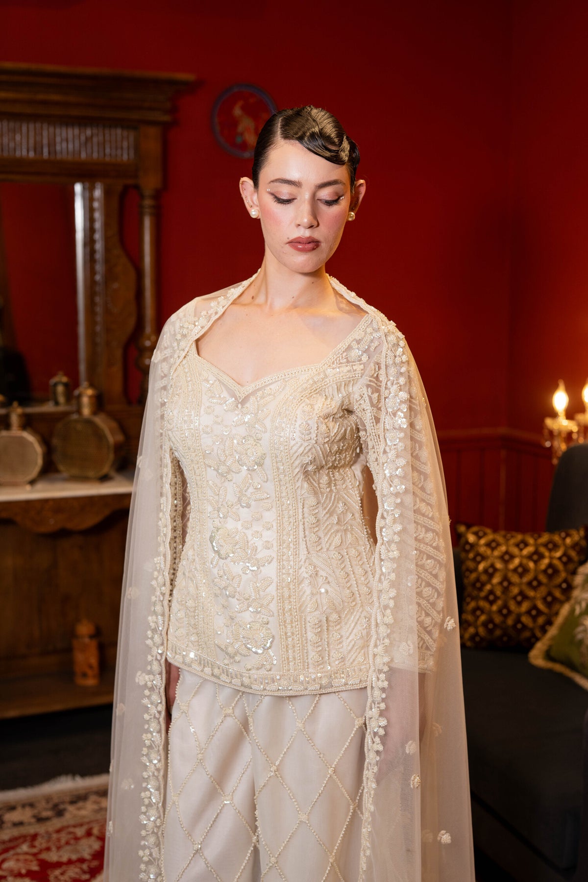 Noor-e-Ivory Cape Set