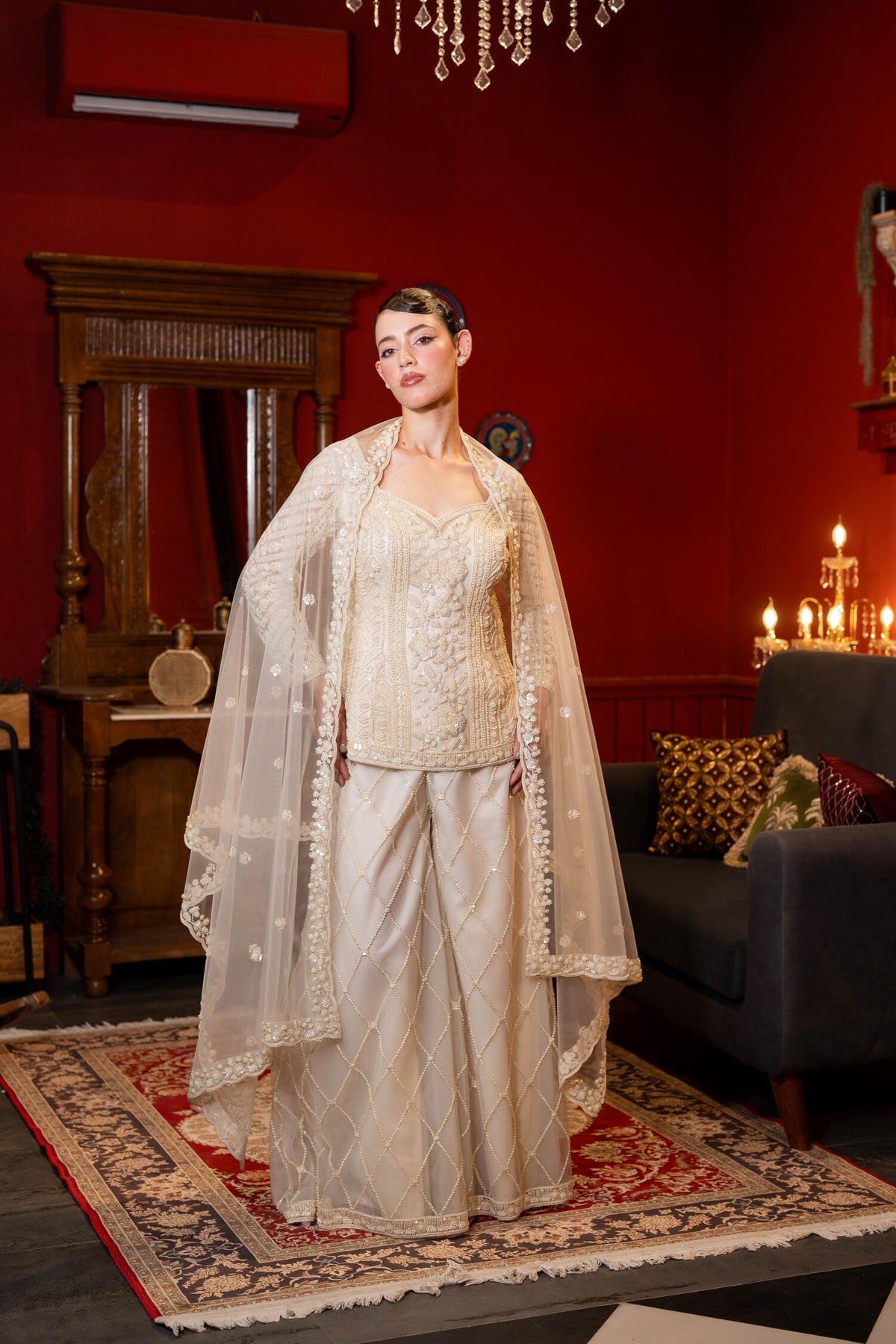 Noor-e-Ivory Cape Set