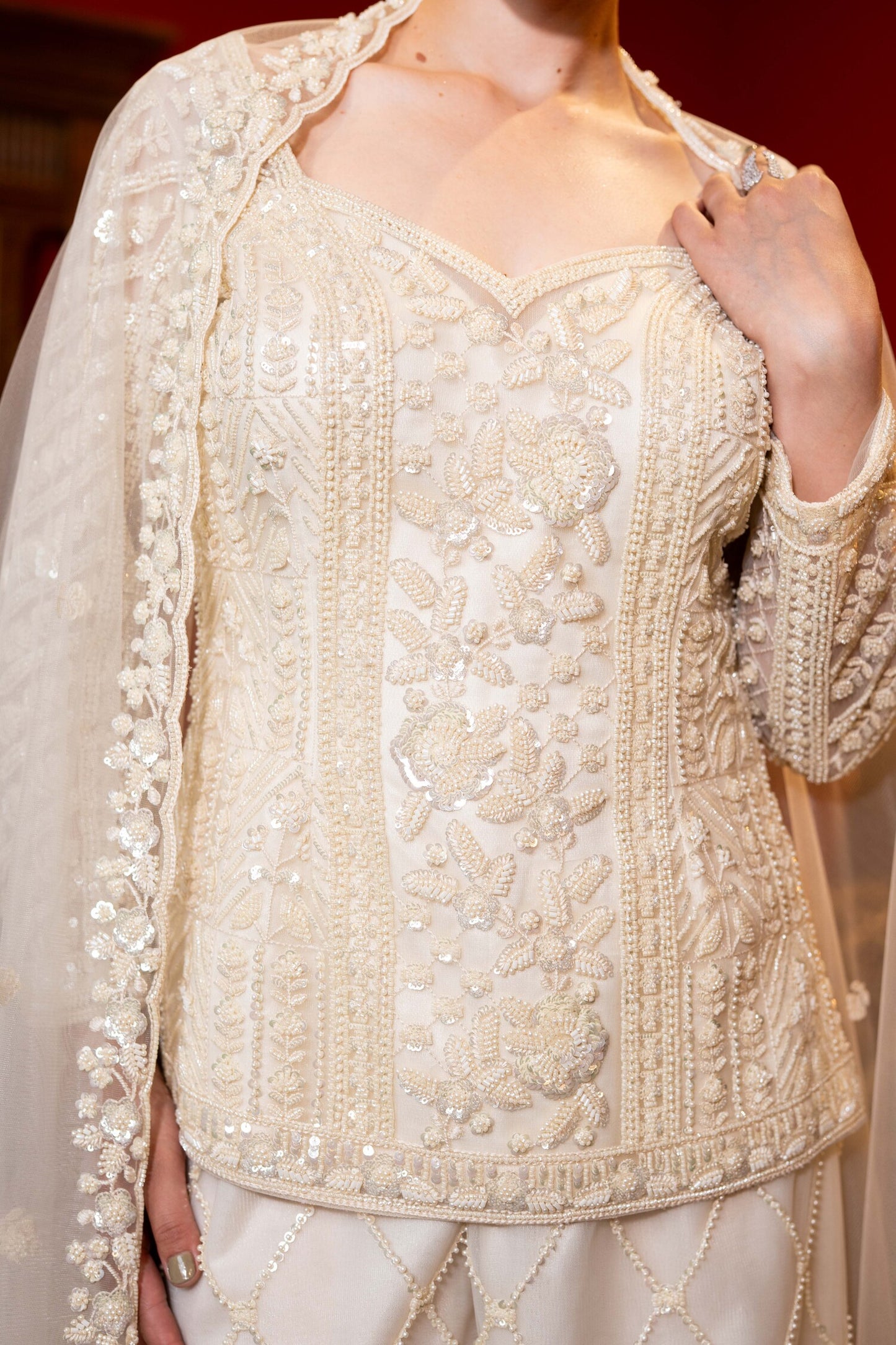 Noor-e-Ivory Cape Set