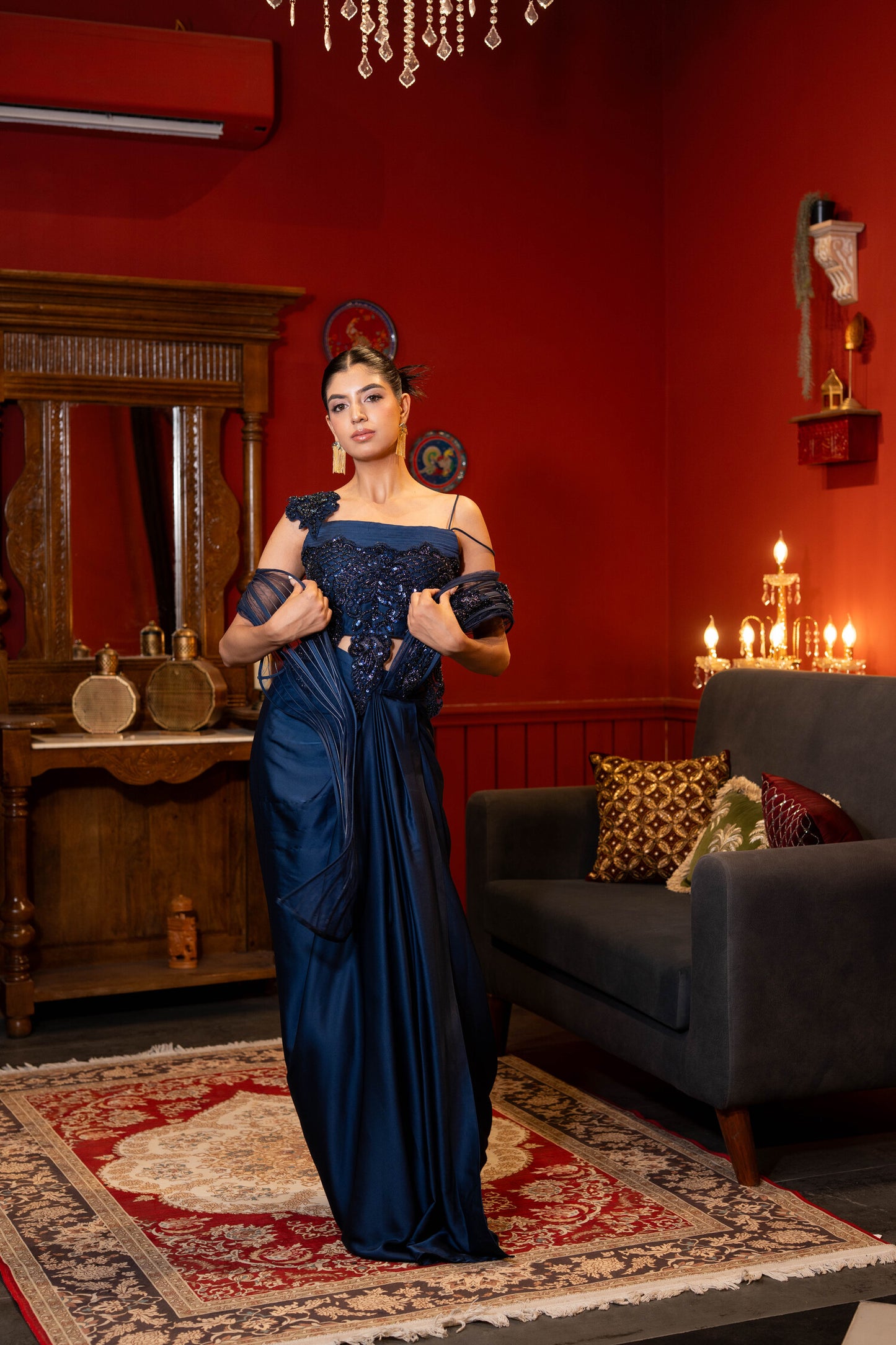 Midnight Opulence Draped Saree