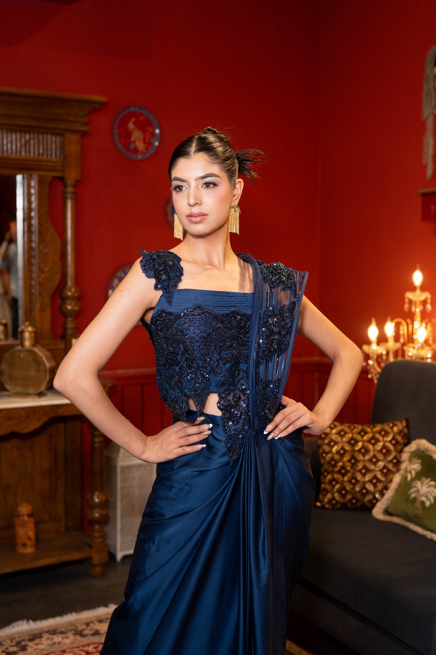 Midnight Opulence Draped Saree