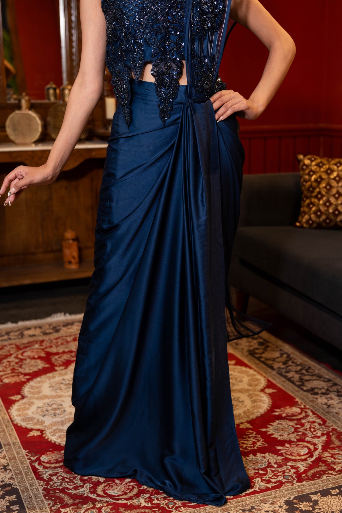 Midnight Opulence Draped Saree
