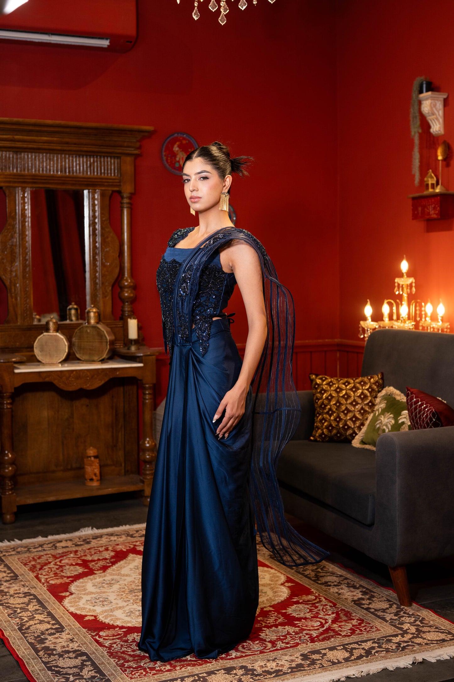 Midnight Opulence Draped Saree