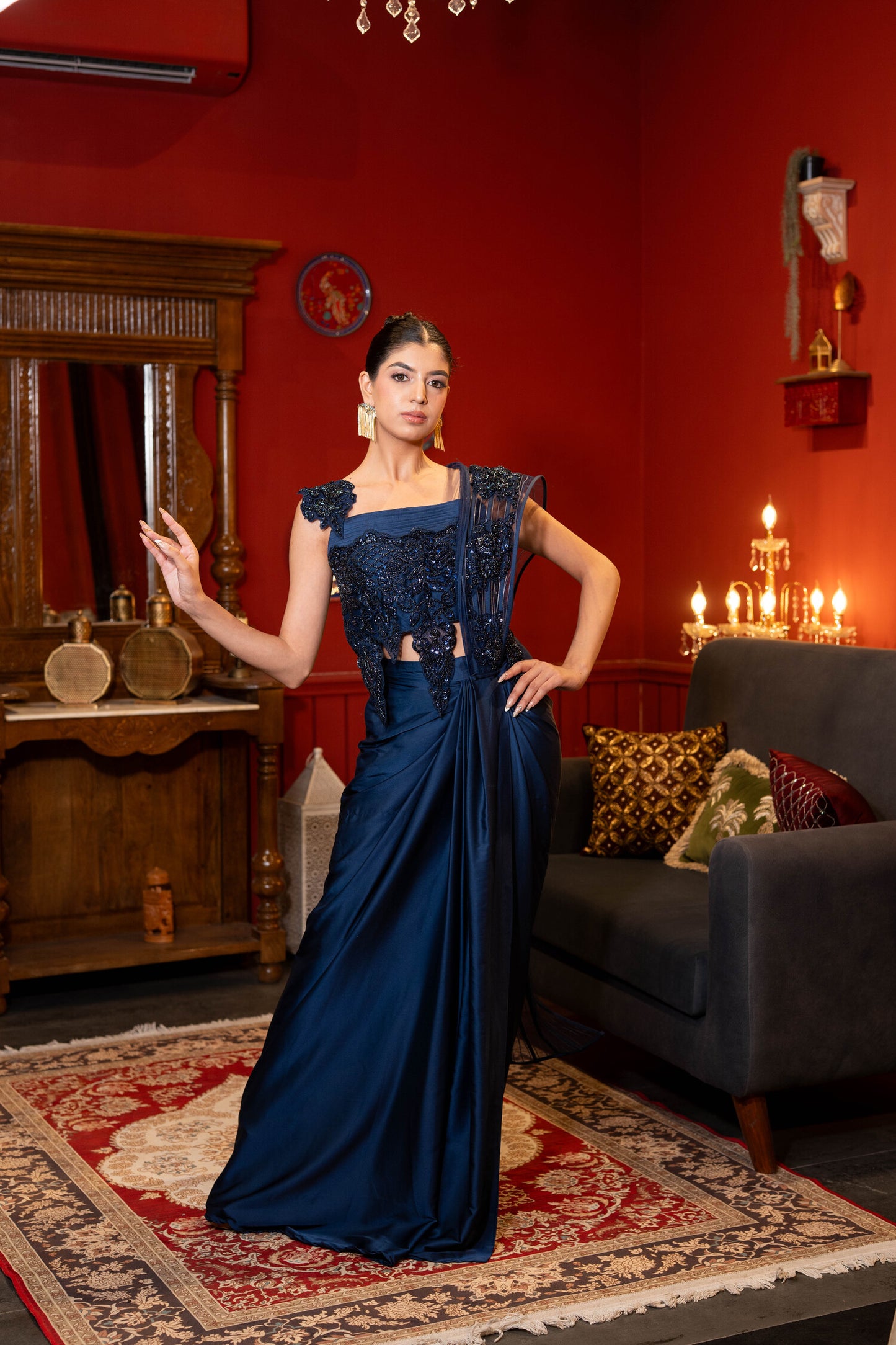 Midnight Opulence Draped Saree
