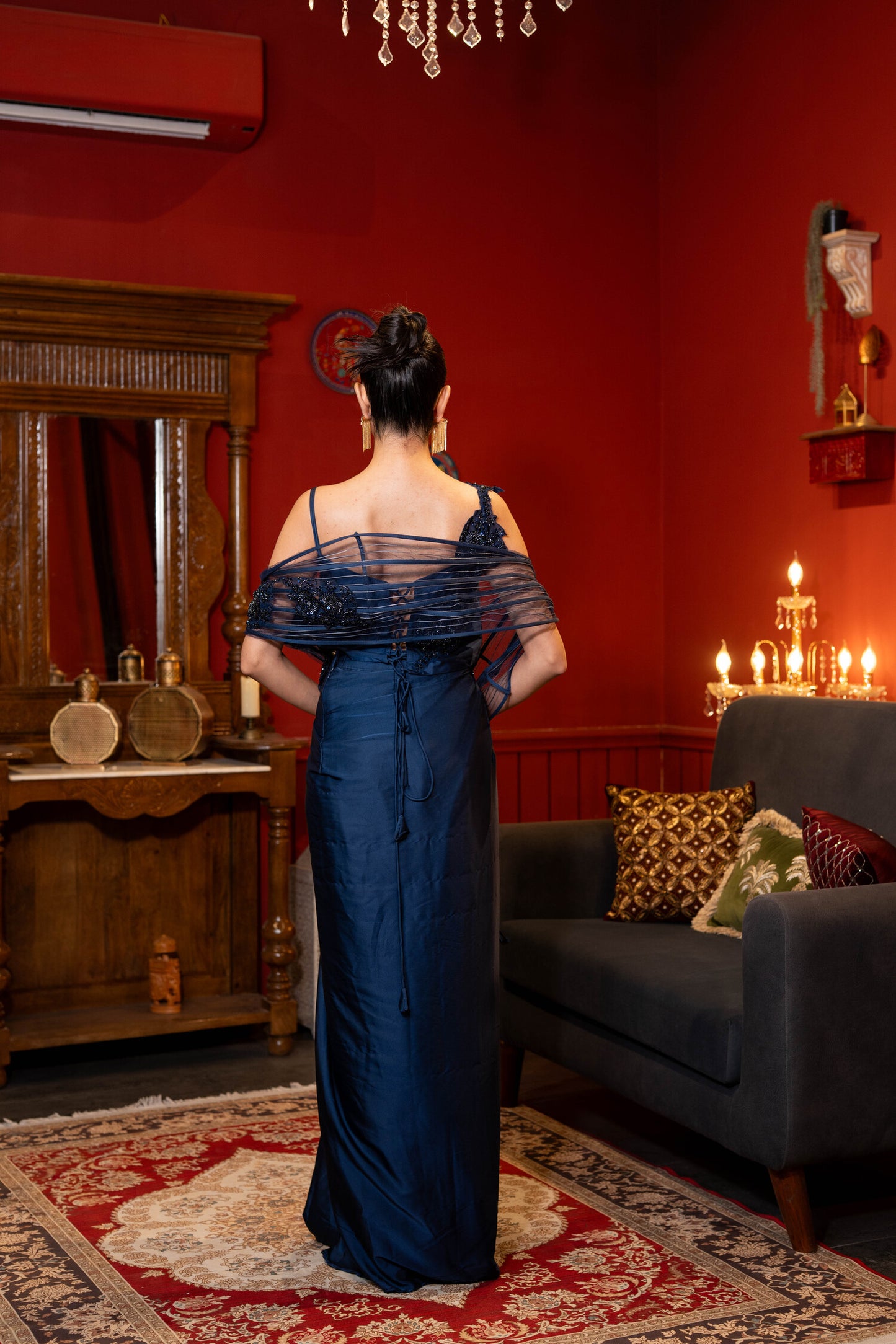 Midnight Opulence Draped Saree