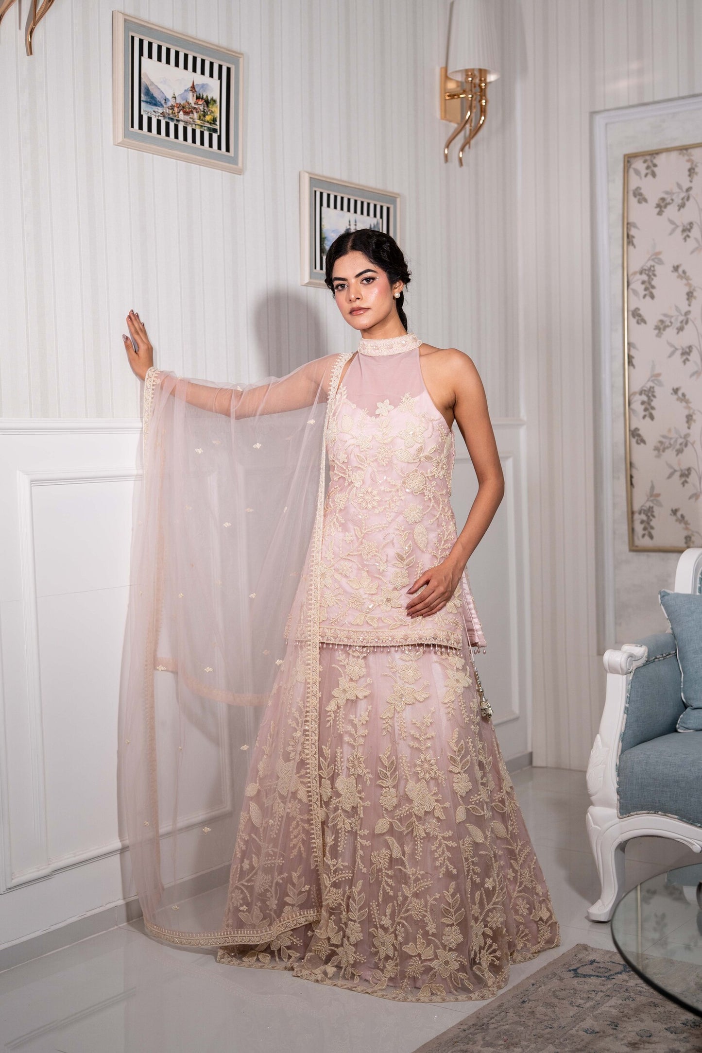 Blush Garden Sharara Set