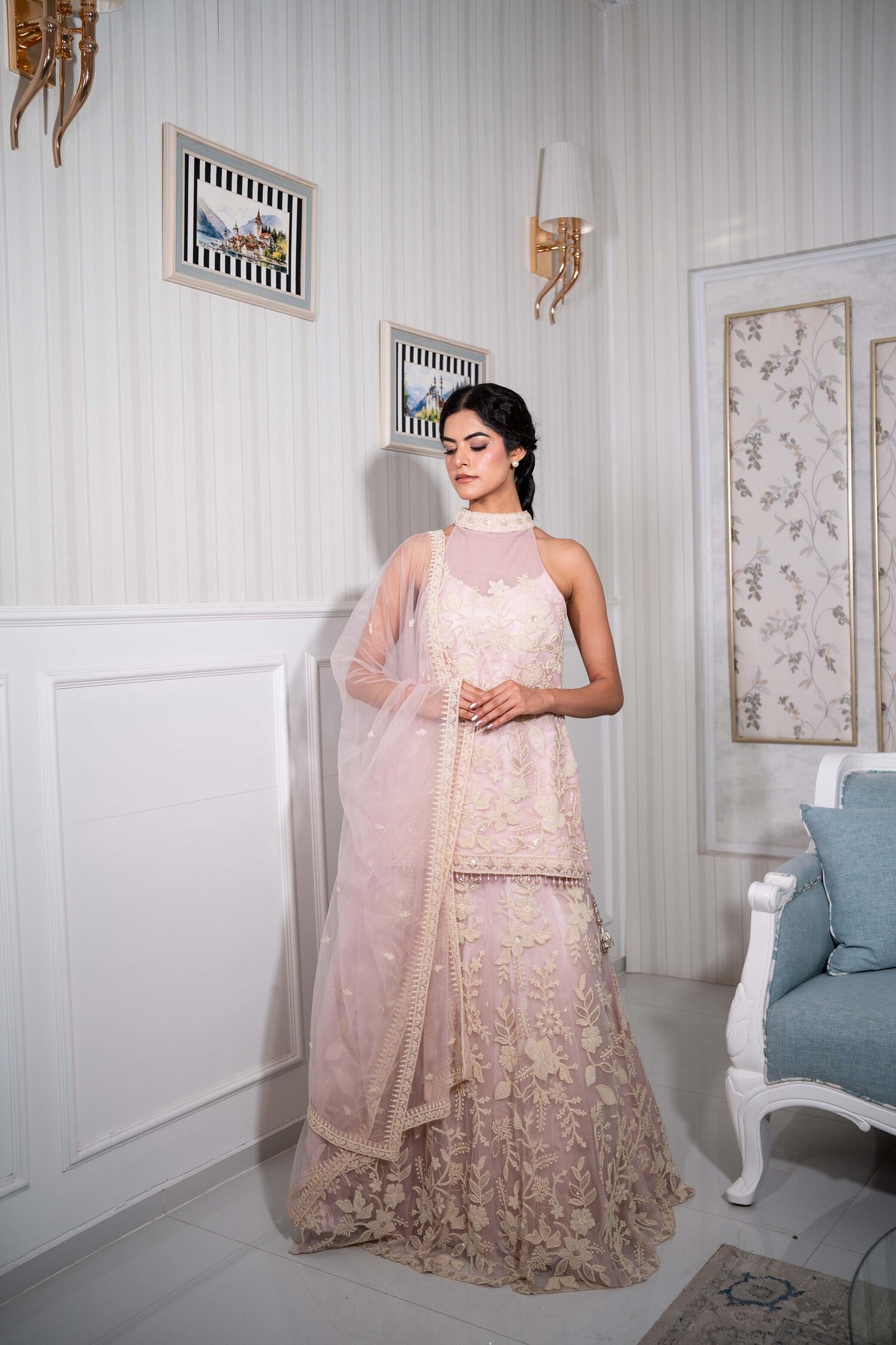 Blush Garden Sharara Set